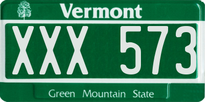 VT license plate XXX573