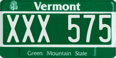 VT license plate XXX575