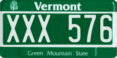 VT license plate XXX576