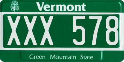VT license plate XXX578
