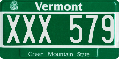VT license plate XXX579