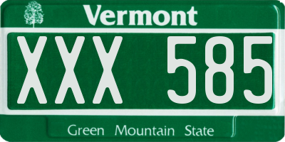 VT license plate XXX585