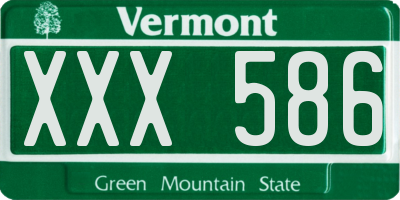 VT license plate XXX586