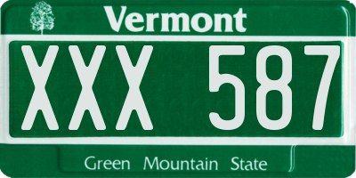 VT license plate XXX587