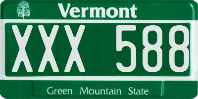 VT license plate XXX588