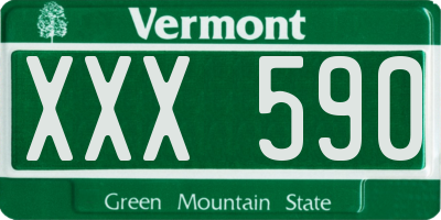 VT license plate XXX590