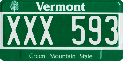 VT license plate XXX593