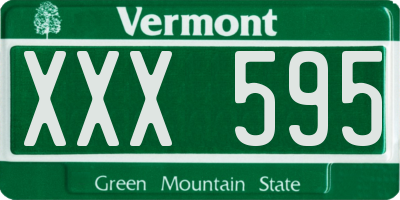 VT license plate XXX595