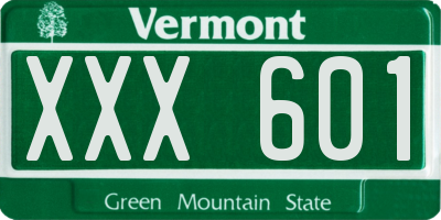 VT license plate XXX601