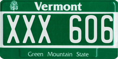VT license plate XXX606