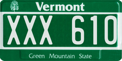 VT license plate XXX610