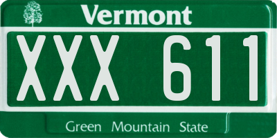VT license plate XXX611