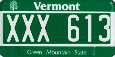 VT license plate XXX613