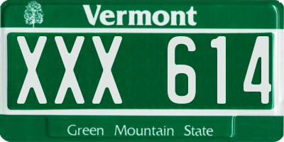 VT license plate XXX614