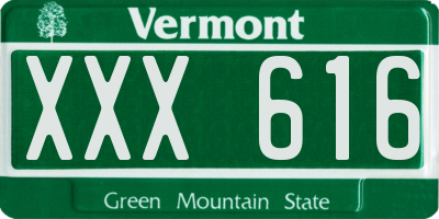 VT license plate XXX616