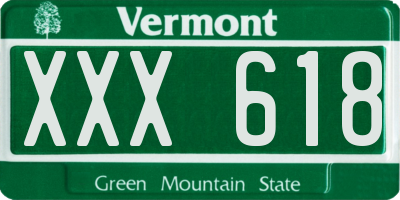 VT license plate XXX618