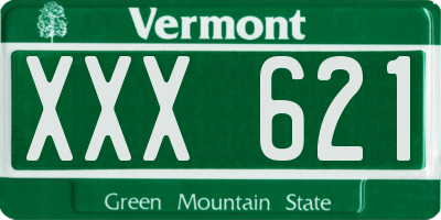 VT license plate XXX621