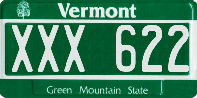 VT license plate XXX622