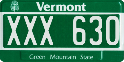 VT license plate XXX630