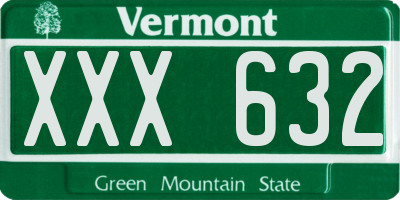 VT license plate XXX632