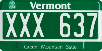 VT license plate XXX637