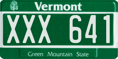 VT license plate XXX641