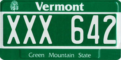 VT license plate XXX642