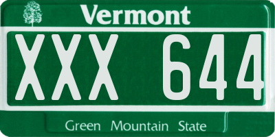 VT license plate XXX644
