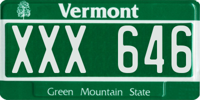 VT license plate XXX646