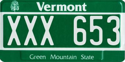 VT license plate XXX653
