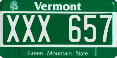 VT license plate XXX657