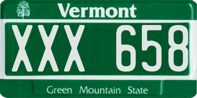 VT license plate XXX658