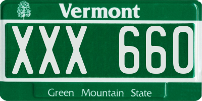 VT license plate XXX660