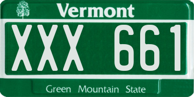 VT license plate XXX661