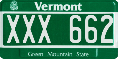 VT license plate XXX662