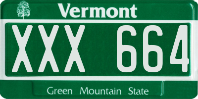 VT license plate XXX664