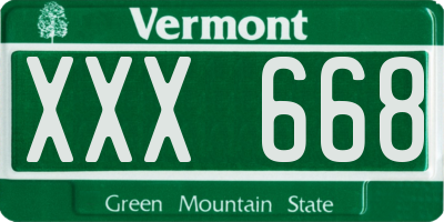 VT license plate XXX668