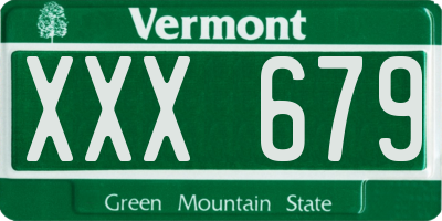 VT license plate XXX679