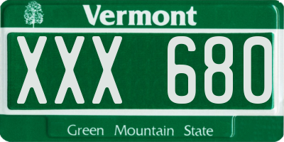 VT license plate XXX680