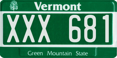 VT license plate XXX681