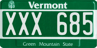VT license plate XXX685