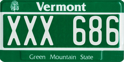 VT license plate XXX686