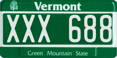 VT license plate XXX688