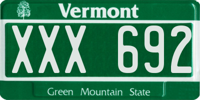VT license plate XXX692