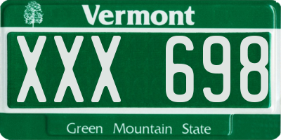 VT license plate XXX698