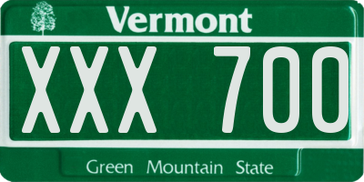 VT license plate XXX700