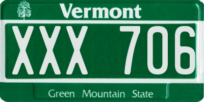 VT license plate XXX706