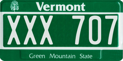 VT license plate XXX707