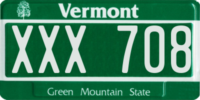 VT license plate XXX708