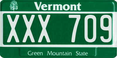 VT license plate XXX709